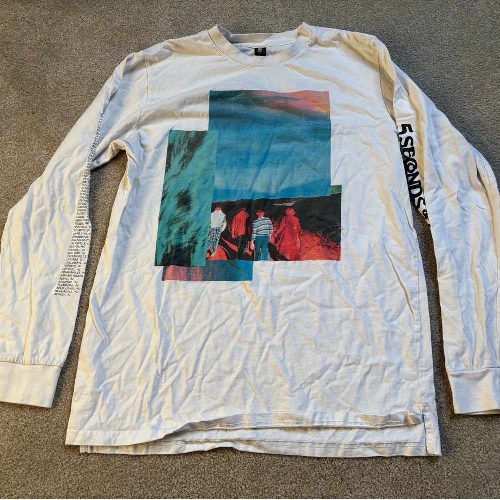 5 Seconds of Summer 5SOS Take My Hand Tour Sz L Long Sleeved T Shirt Band Merch
